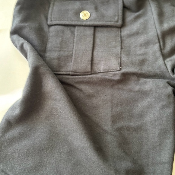 BCBG Max Azria Black track suit jacket and pants with floral Rhinestone Logo - Picture 8 of 16